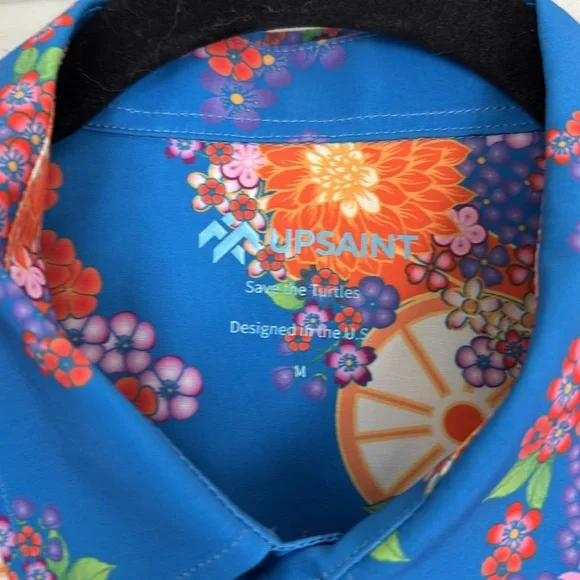 UpSaint Floral Short Sleeve Casual Button Down Size M - Picture 5 of 7